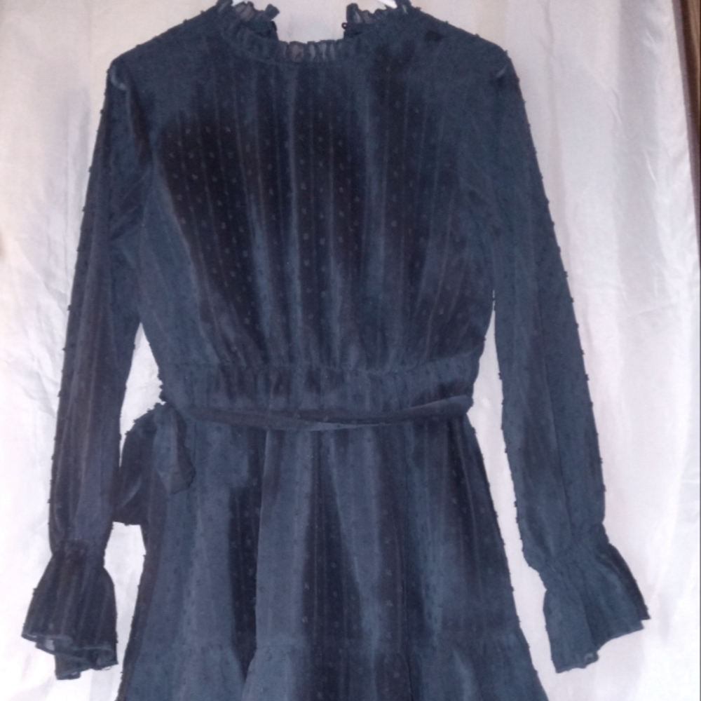 Seeing lace flowy fit size med mid blue dress